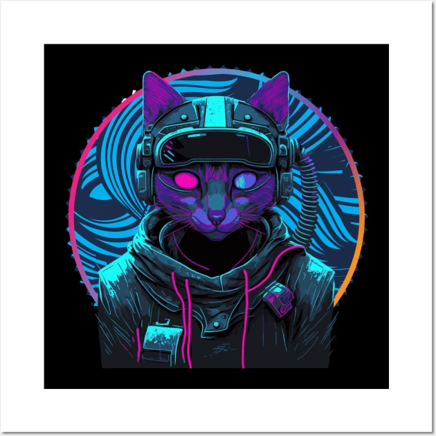 cyberpunk cat Wall Art by MFEMPIRE 